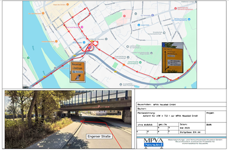 Anfahrt für LKW, Wegbeschreibung, Anschrift
